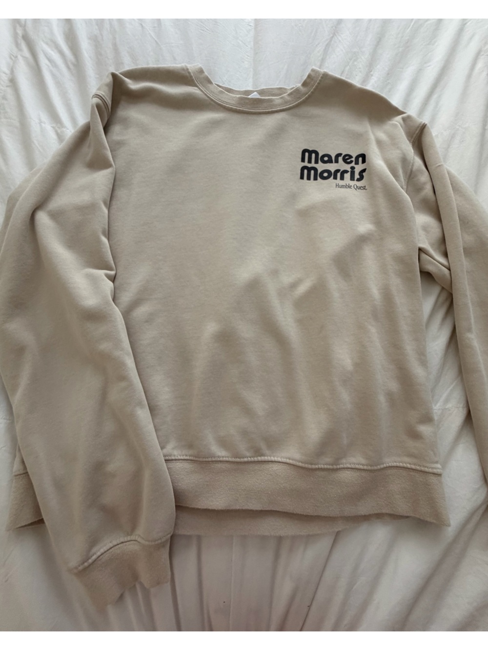Crew Neck Sweater in Beige concert merch